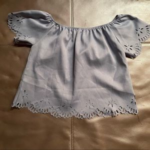 Blue off shoulder top